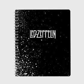 Тетрадь с принтом Led Zeppelin в Санкт-Петербурге, 100% бумага | 48 листов, плотность листов — 60 г/м2, плотность картонной обложки — 250 г/м2. Листы скреплены сбоку удобной пружинной спиралью. Уголки страниц и обложки скругленные. Цвет линий — светло-серый
 | 