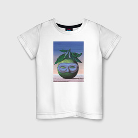 Детская футболка хлопок с принтом Рене Магритт в Санкт-Петербурге, 100% хлопок | круглый вырез горловины, полуприлегающий силуэт, длина до линии бедер | живопись | искусство | картина | художники | шедевры
