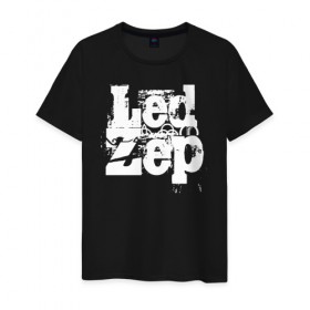 Мужская футболка хлопок с принтом Led Zeppelin в Санкт-Петербурге, 100% хлопок | прямой крой, круглый вырез горловины, длина до линии бедер, слегка спущенное плечо. | led | led zep | led zeppelin | ledzep | lz | zoso | группа | джимми пейдж | джон генри бонэм | джон пол джонс | зосо | лед зепелен | лед зеппелин | ледзепелен | ледзеппелин | роберт плант | рок