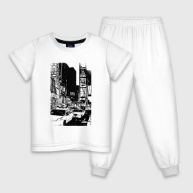 Детская пижама хлопок с принтом Таймс сквер Нью Йорк в Санкт-Петербурге, 100% хлопок |  брюки и футболка прямого кроя, без карманов, на брюках мягкая резинка на поясе и по низу штанин
 | Тематика изображения на принте: 
