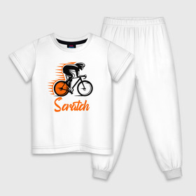 Детская пижама хлопок с принтом Scratch в Санкт-Петербурге, 100% хлопок |  брюки и футболка прямого кроя, без карманов, на брюках мягкая резинка на поясе и по низу штанин
 | bicycle racer | bicycling | bike | helmet | race | scratch | speed | sportsman | trek | велогонка | велогонщик | велосипед | гонка | скорость | спортсмен | трек | шлем