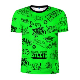 Мужская футболка 3D спортивная с принтом Billie Eilish graffiti в Санкт-Петербурге, 100% полиэстер с улучшенными характеристиками | приталенный силуэт, круглая горловина, широкие плечи, сужается к линии бедра | billie | eilish | graffiti | айлиш | билли | граффити | татуировки