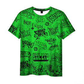 Мужская футболка 3D с принтом Billie Eilish Graffiti Grunge в Санкт-Петербурге, 100% полиэфир | прямой крой, круглый вырез горловины, длина до линии бедер | Тематика изображения на принте: billie | eilish | graffiti | grunge | айлиш | билли | граффити | татуировки