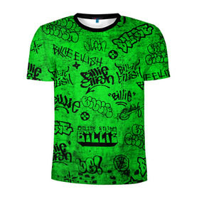 Мужская футболка 3D спортивная с принтом Billie Eilish Graffiti Grunge в Санкт-Петербурге, 100% полиэстер с улучшенными характеристиками | приталенный силуэт, круглая горловина, широкие плечи, сужается к линии бедра | billie | eilish | graffiti | grunge | айлиш | билли | граффити | татуировки