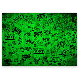 Поздравительная открытка с принтом Billie Eilish Graffiti Grunge в Санкт-Петербурге, 100% бумага | плотность бумаги 280 г/м2, матовая, на обратной стороне линовка и место для марки
 | billie | eilish | graffiti | grunge | айлиш | билли | граффити | татуировки