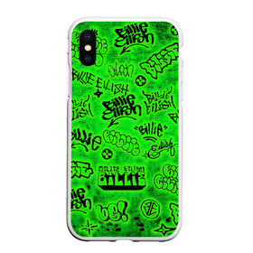 Чехол для iPhone XS Max матовый с принтом Billie Eilish Graffiti glow в Санкт-Петербурге, Силикон | Область печати: задняя сторона чехла, без боковых панелей | billie | eilish | glow | graffiti | grunge | айлиш | билли | граффити | кислота | татуировки