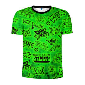 Мужская футболка 3D спортивная с принтом Billie Eilish Graffiti glow в Санкт-Петербурге, 100% полиэстер с улучшенными характеристиками | приталенный силуэт, круглая горловина, широкие плечи, сужается к линии бедра | billie | eilish | glow | graffiti | grunge | айлиш | билли | граффити | кислота | татуировки