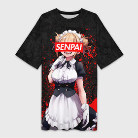 Платье-футболка 3D с принтом Toga Himiko в Санкт-Петербурге,  |  | ahegao | anime | japan | manga | my hero academia | sempai | senpai | аниме | ахегао | герой | лицо | манга | моя геройская академия | семпай | сенпай | япония