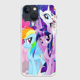 Чехол для iPhone 13 mini с принтом ПОНИ в Санкт-Петербурге,  |  | my little pony | pinkie pie | scootaloo | spike | sweaty balls | искорка | крошка бель | маленькие пони | мульфтфильм | пони | скутолу | эппл блум