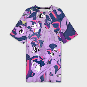 Платье-футболка 3D с принтом PATTERN PONY в Санкт-Петербурге,  |  | my little pony | pinkie pie | scootaloo | spike | sweaty balls | искорка | крошка бель | маленькие пони | мульфтфильм | пони | скутолу | эппл блум