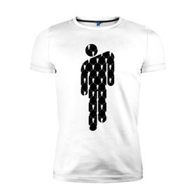 Мужская футболка премиум с принтом BILLIE EILISH - Blohsh в Санкт-Петербурге, 92% хлопок, 8% лайкра | приталенный силуэт, круглый вырез ворота, длина до линии бедра, короткий рукав | 