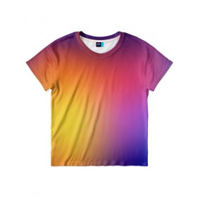 Детская футболка 3D с принтом Abstract gradient colors в Санкт-Петербурге, 100% гипоаллергенный полиэфир | прямой крой, круглый вырез горловины, длина до линии бедер, чуть спущенное плечо, ткань немного тянется | Тематика изображения на принте: abstract | colors | gradient | абстракция | градиент | перелив | цвет | цветовой