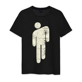 Мужская футболка хлопок с принтом BILLIE EILISH в Санкт-Петербурге, 100% хлопок | прямой крой, круглый вырез горловины, длина до линии бедер, слегка спущенное плечо. | 