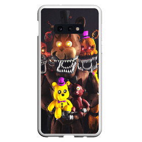 Чехол для Samsung S10E с принтом FIVE NIGHTS AT FREDDYS в Санкт-Петербурге, Силикон | Область печати: задняя сторона чехла, без боковых панелей | 5 ночей с фредди | animation | bonnie | chica | five nights at freddys | fnaf | foxy | freddy | funny | horror | scary | бонни | майк | пять | ужас | фнаф | фокси | фредди | чика | шмидт