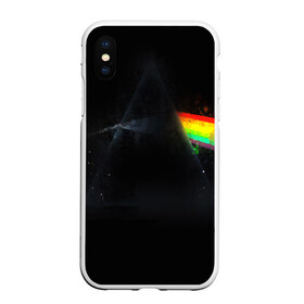 Чехол для iPhone XS Max матовый с принтом PINK FLOYD в Санкт-Петербурге, Силикон | Область печати: задняя сторона чехла, без боковых панелей | music | pink floyd | the dark side of the moon | космос | луна | музыка | пинк флойд | призма | рок | треугольник | триангулярная призма