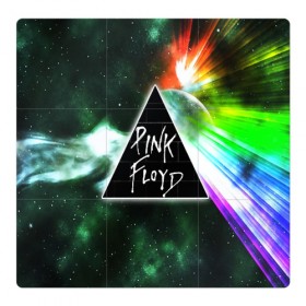 Магнитный плакат 3Х3 с принтом PINK FLOYD в Санкт-Петербурге, Полимерный материал с магнитным слоем | 9 деталей размером 9*9 см | Тематика изображения на принте: music | pink floyd | the dark side of the moon | космос | луна | музыка | пинк флойд | призма | рок | треугольник | триангулярная призма