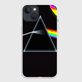 Чехол для iPhone 13 с принтом PINK FLOYD в Санкт-Петербурге,  |  | Тематика изображения на принте: music | pink floyd | the dark side of the moon | космос | луна | музыка | пинк флойд | призма | рок | треугольник | триангулярная призма