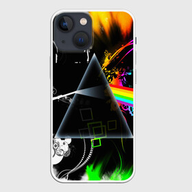 Чехол для iPhone 13 mini с принтом PINK FLOYD в Санкт-Петербурге,  |  | Тематика изображения на принте: music | pink floyd | the dark side of the moon | космос | луна | музыка | пинк флойд | призма | рок | треугольник | триангулярная призма