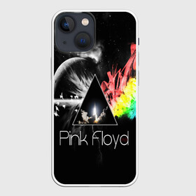 Чехол для iPhone 13 mini с принтом PINK FLOYD в Санкт-Петербурге,  |  | Тематика изображения на принте: music | pink floyd | the dark side of the moon | космос | луна | музыка | пинк флойд | призма | рок | треугольник | триангулярная призма