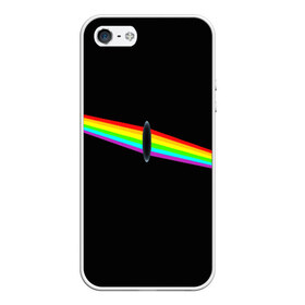 Чехол для iPhone 5/5S матовый с принтом PINK FLOYD в Санкт-Петербурге, Силикон | Область печати: задняя сторона чехла, без боковых панелей | Тематика изображения на принте: music | pink floyd | the dark side of the moon | космос | луна | музыка | пинк флойд | призма | рок | треугольник | триангулярная призма