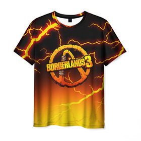 Мужская футболка 3D с принтом BORDERLANDS 3 в Санкт-Петербурге, 100% полиэфир | прямой крой, круглый вырез горловины, длина до линии бедер | borderlands | borderlands 3 | hyperion | бордерлендс | гиперион