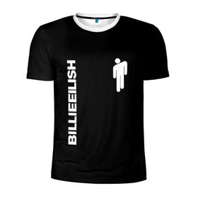 Мужская футболка 3D спортивная с принтом BILLIE EILISH в Санкт-Петербурге, 100% полиэстер с улучшенными характеристиками | приталенный силуэт, круглая горловина, широкие плечи, сужается к линии бедра | be | billie | billie eilish | blohsh | билли | билли айлиш