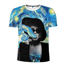 Мужская футболка 3D спортивная с принтом Марла на картине Ван Гога в Санкт-Петербурге, 100% полиэстер с улучшенными характеристиками | приталенный силуэт, круглая горловина, широкие плечи, сужается к линии бедра | ван гог | вангог | звездная ночь | картина | марла | марла сингер | модернизм | постмодерн | художник | экспонат | экспрессионизм