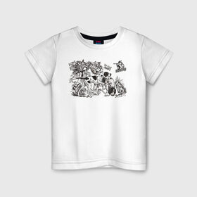 Детская футболка хлопок с принтом Охотничьи собаки в Санкт-Петербурге, 100% хлопок | круглый вырез горловины, полуприлегающий силуэт, длина до линии бедер | hunt | hunter | охота | охотник | пес | рисунок | собаки | туризм | хобби