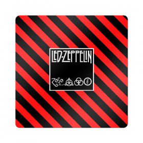 Магнит виниловый Квадрат с принтом Led Zeppelin в Санкт-Петербурге, полимерный материал с магнитным слоем | размер 9*9 см, закругленные углы | 