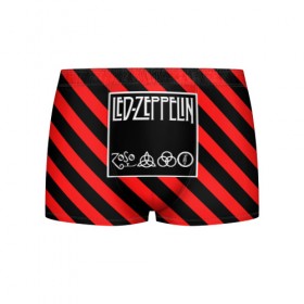 Мужские трусы 3D с принтом Led Zeppelin в Санкт-Петербурге, 50% хлопок, 50% полиэстер | классическая посадка, на поясе мягкая тканевая резинка | 