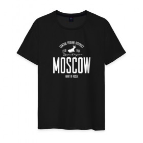 Мужская футболка хлопок с принтом Москва Iron в Санкт-Петербурге, 100% хлопок | прямой крой, круглый вырез горловины, длина до линии бедер, слегка спущенное плечо. | i love moscow | moscow | город | москва | мск | регион | я люблю москву