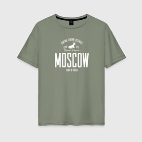 Женская футболка хлопок Oversize с принтом Москва Iron в Санкт-Петербурге, 100% хлопок | свободный крой, круглый ворот, спущенный рукав, длина до линии бедер
 | i love moscow | moscow | город | москва | мск | регион | я люблю москву