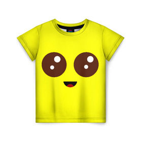 Детская футболка 3D с принтом Peely Fortnite в Санкт-Петербурге, 100% гипоаллергенный полиэфир | прямой крой, круглый вырез горловины, длина до линии бедер, чуть спущенное плечо, ткань немного тянется | banana | battle royale | fortnite | game | банан | батл рояль | глаза | игра | лицо | роял | фортнайт