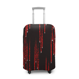Чехол для чемодана 3D с принтом МАТРИЧНЫЙ КОД в Санкт-Петербурге, 86% полиэфир, 14% спандекс | двустороннее нанесение принта, прорези для ручек и колес | hugo weaving | pc | the matrix | код | компьютеры | матрица | матрица 4 | программист | программный код | цифры