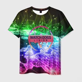 Мужская футболка 3D с принтом WATCH DOGS LEGION в Санкт-Петербурге, 100% полиэфир | прямой крой, круглый вырез горловины, длина до линии бедер | ded sec | hacker | legion | watch dogs | watch dogs 2 | watch dogs legion | легион | хакер