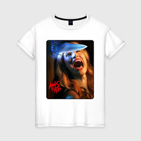 Женская футболка хлопок с принтом American Horror Story в Санкт-Петербурге, 100% хлопок | прямой крой, круглый вырез горловины, длина до линии бедер, слегка спущенное плечо | 1984 | ahs | american horror story | американская история ужасов