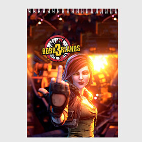 Скетчбук с принтом Borderlands 3 в Санкт-Петербурге, 100% бумага
 | 48 листов, плотность листов — 100 г/м2, плотность картонной обложки — 250 г/м2. Листы скреплены сверху удобной пружинной спиралью | Тематика изображения на принте: borderlands | borderlands 3 | game | girl | logo | mask | psycho | rpg | бордерлендс | бордерлендс 3 | девушка | игра | логотип | маска | психо | шутер