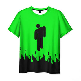 Мужская футболка 3D с принтом BILLIE EILISH в Санкт-Петербурге, 100% полиэфир | прямой крой, круглый вырез горловины, длина до линии бедер | Тематика изображения на принте: be | billie | billie eilish | blohsh | ghoul | билли | билли айлиш