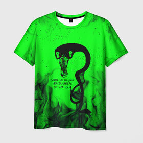 Мужская футболка 3D с принтом BILLIE EILISH - GHOUL в Санкт-Петербурге, 100% полиэфир | прямой крой, круглый вырез горловины, длина до линии бедер | be | billie | billie eilish | blohsh | ghoul | билли | билли айлиш