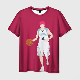 Мужская футболка 3D с принтом Seijuurou Akashi в Санкт-Петербурге, 100% полиэфир | прямой крой, круглый вырез горловины, длина до линии бедер | akashi | basket | basketball | kuroko | kuroko no basket | seijuurou | акаши | баскетбол | куроко | сэйджуро