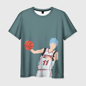 Мужская футболка 3D с принтом Tetsuya Kuroko в Санкт-Петербурге, 100% полиэфир | прямой крой, круглый вырез горловины, длина до линии бедер | basket | basketball | kuroko | kuroko no basket | phantom | tetsu | tetsuya | баскетбол | куроко | тэцу | тэцуя | фантом