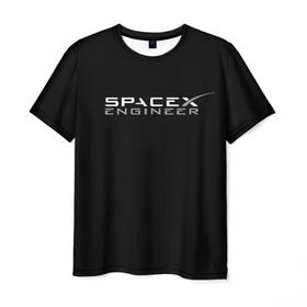 Мужская футболка 3D с принтом SpaceX engineer в Санкт-Петербурге, 100% полиэфир | прямой крой, круглый вырез горловины, длина до линии бедер | elon | mars | musk | spascex | астронавт | илон | инженер | космос | маск | ракета