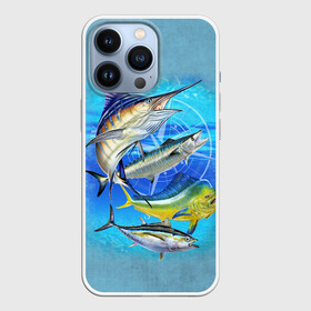 Чехол для iPhone 13 Pro с принтом Marlin and other fish в Санкт-Петербурге,  |  | рыба | рыбак | рыбалка | снасти | увлечение | улов | хобби