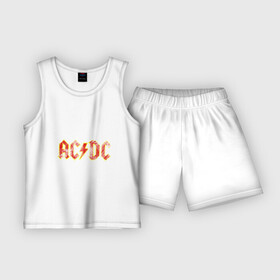 Детская пижама с шортами хлопок с принтом AC DC в Санкт-Петербурге,  |  | Тематика изображения на принте: ac | ac dc | ac dc группа | ac dc лучшее | rock | rock n roll | блюз рок | иси диси | хард рок