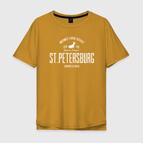 Мужская футболка хлопок Oversize с принтом Питер Iron в Санкт-Петербурге, 100% хлопок | свободный крой, круглый ворот, “спинка” длиннее передней части | Тематика изображения на принте: spb | ленинград | питер | санкт петербург | спб | я люблю питер