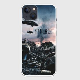 Чехол для iPhone 13 с принтом S.T.A.L.K.E.R   Чернобыль в Санкт-Петербурге,  |  | s.t.a.l.k.e.r | stalker | вертолет | город призрак | радиация | разруха | разрушенный город | сталкер | чернобыль