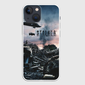 Чехол для iPhone 13 mini с принтом S.T.A.L.K.E.R   Чернобыль в Санкт-Петербурге,  |  | s.t.a.l.k.e.r | stalker | вертолет | город призрак | радиация | разруха | разрушенный город | сталкер | чернобыль