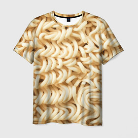 Мужская футболка 3D с принтом Лапша в Санкт-Петербурге, 100% полиэфир | прямой крой, круглый вырез горловины, длина до линии бедер | бичпакет | дошик | доширак | лапша | ролтон