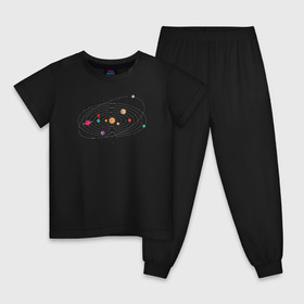 Детская пижама хлопок с принтом Солнечная Система в Санкт-Петербурге, 100% хлопок |  брюки и футболка прямого кроя, без карманов, на брюках мягкая резинка на поясе и по низу штанин
 | galaxy | solar | space | system | астрология | астрономия | галактика | звезды | космос | планета | планеты | система | солнечная