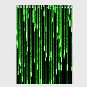 Скетчбук с принтом МАТРИЦА в Санкт-Петербурге, 100% бумага
 | 48 листов, плотность листов — 100 г/м2, плотность картонной обложки — 250 г/м2. Листы скреплены сверху удобной пружинной спиралью | Тематика изображения на принте: hugo weaving | pc | the matrix | код | компьютеры | матрица | матрица 4 | программист | программный код | цифры